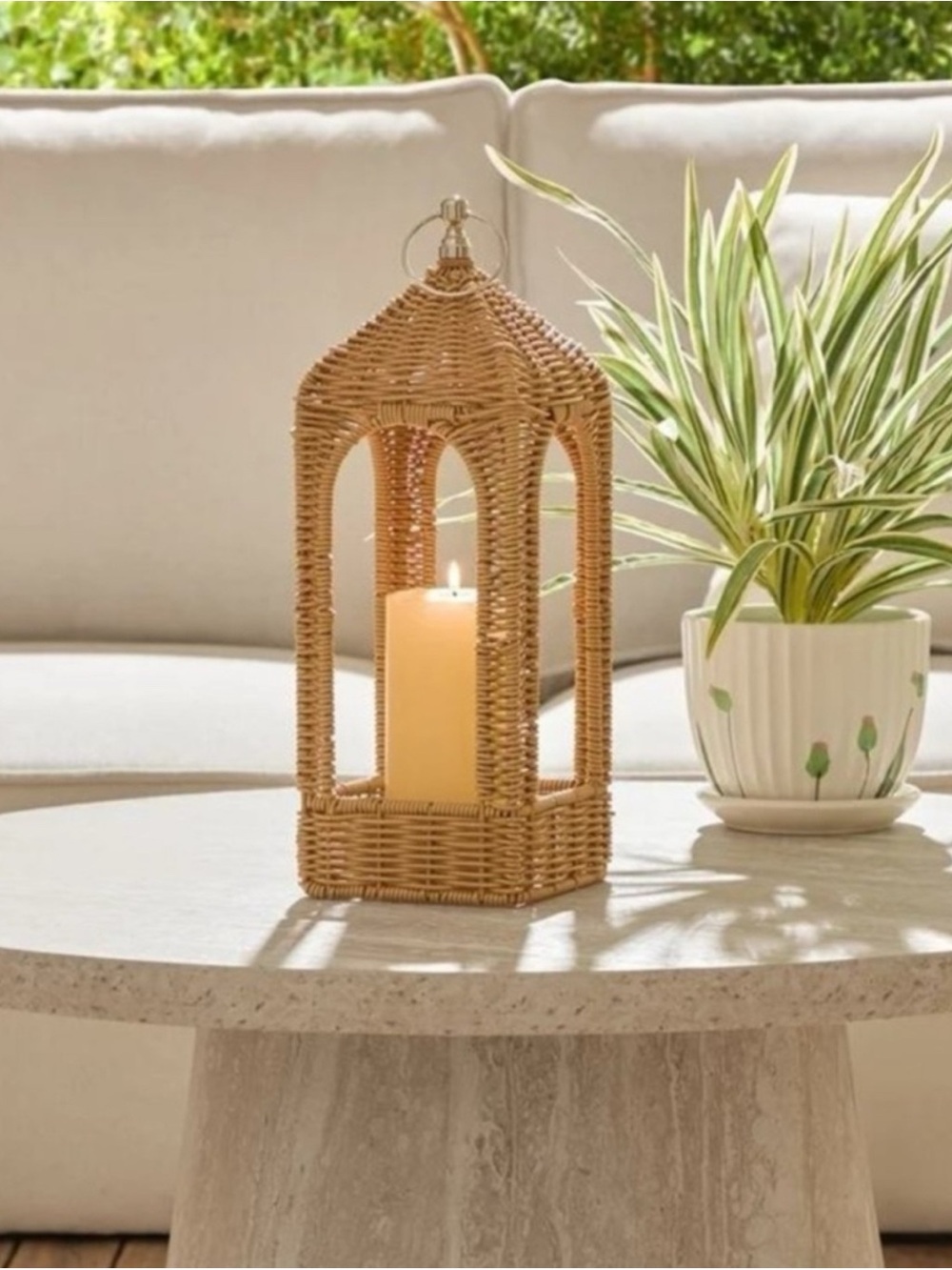 My Texas House 14.75” Rattan Lantern